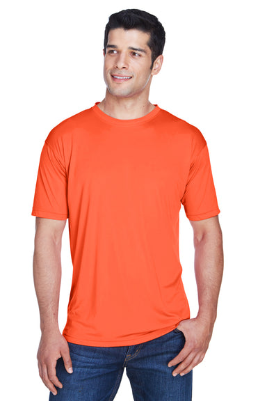 UltraClub 8420 Mens Cool & Dry Performance Moisture Wicking Short Sleeve Crewneck T-Shirt Orange Front