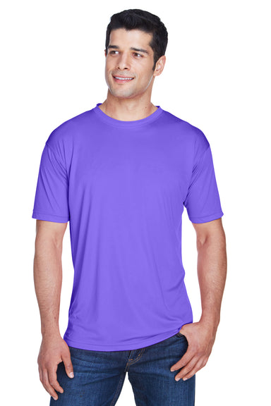 UltraClub 8420 Mens Cool & Dry Performance Moisture Wicking Short Sleeve Crewneck T-Shirt Purple Front