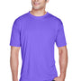 UltraClub Mens Cool & Dry Performance Moisture Wicking Short Sleeve Crewneck T-Shirt - Purple