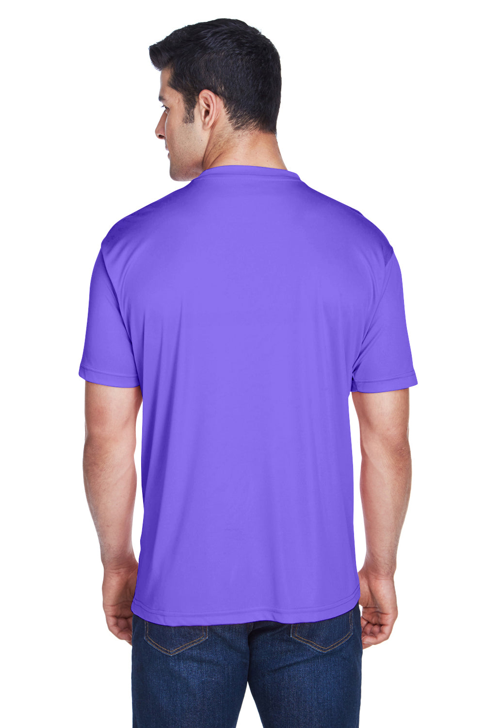 UltraClub 8420 Mens Cool & Dry Performance Moisture Wicking Short Sleeve Crewneck T-Shirt Purple Back