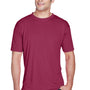 UltraClub Mens Cool & Dry Performance Moisture Wicking Short Sleeve Crewneck T-Shirt - Maroon