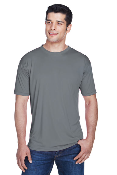 UltraClub 8420 Mens Cool & Dry Performance Moisture Wicking Short Sleeve Crewneck T-Shirt Charcoal Grey Front