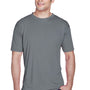 UltraClub Mens Cool & Dry Performance Moisture Wicking Short Sleeve Crewneck T-Shirt - Charcoal Grey