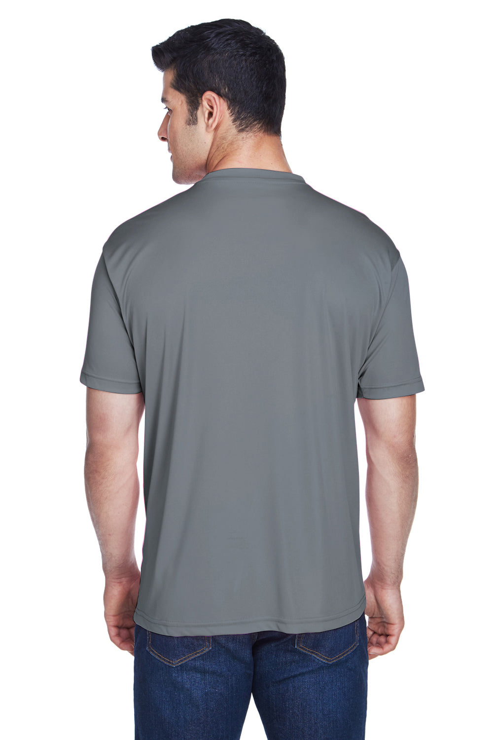 UltraClub 8420 Mens Cool & Dry Performance Moisture Wicking Short Sleeve Crewneck T-Shirt Charcoal Grey Back