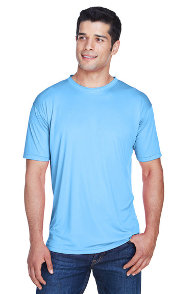 UltraClub 8420 Mens Cool & Dry Performance Moisture Wicking Short Sleeve Crewneck T-Shirt Columbia Blue Front