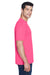 UltraClub 8420 Mens Cool & Dry Performance Moisture Wicking Short Sleeve Crewneck T-Shirt Heliconia Pink Side