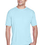 UltraClub Mens Cool & Dry Performance Moisture Wicking Short Sleeve Crewneck T-Shirt - Ice Blue