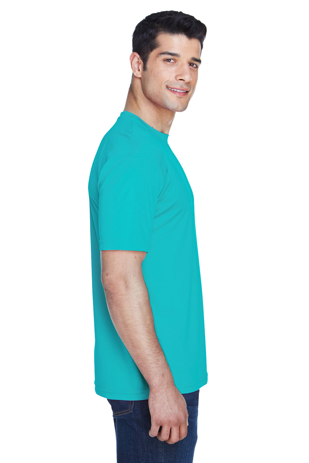 UltraClub 8420 Mens Cool & Dry Performance Moisture Wicking Short Sleeve Crewneck T-Shirt Jade Green Side