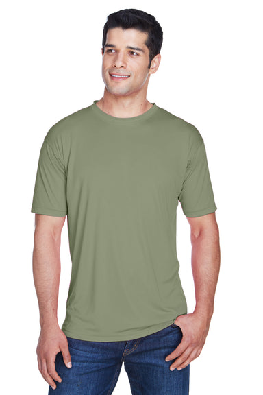 UltraClub 8420 Mens Cool & Dry Performance Moisture Wicking Short Sleeve Crewneck T-Shirt Military Green Front