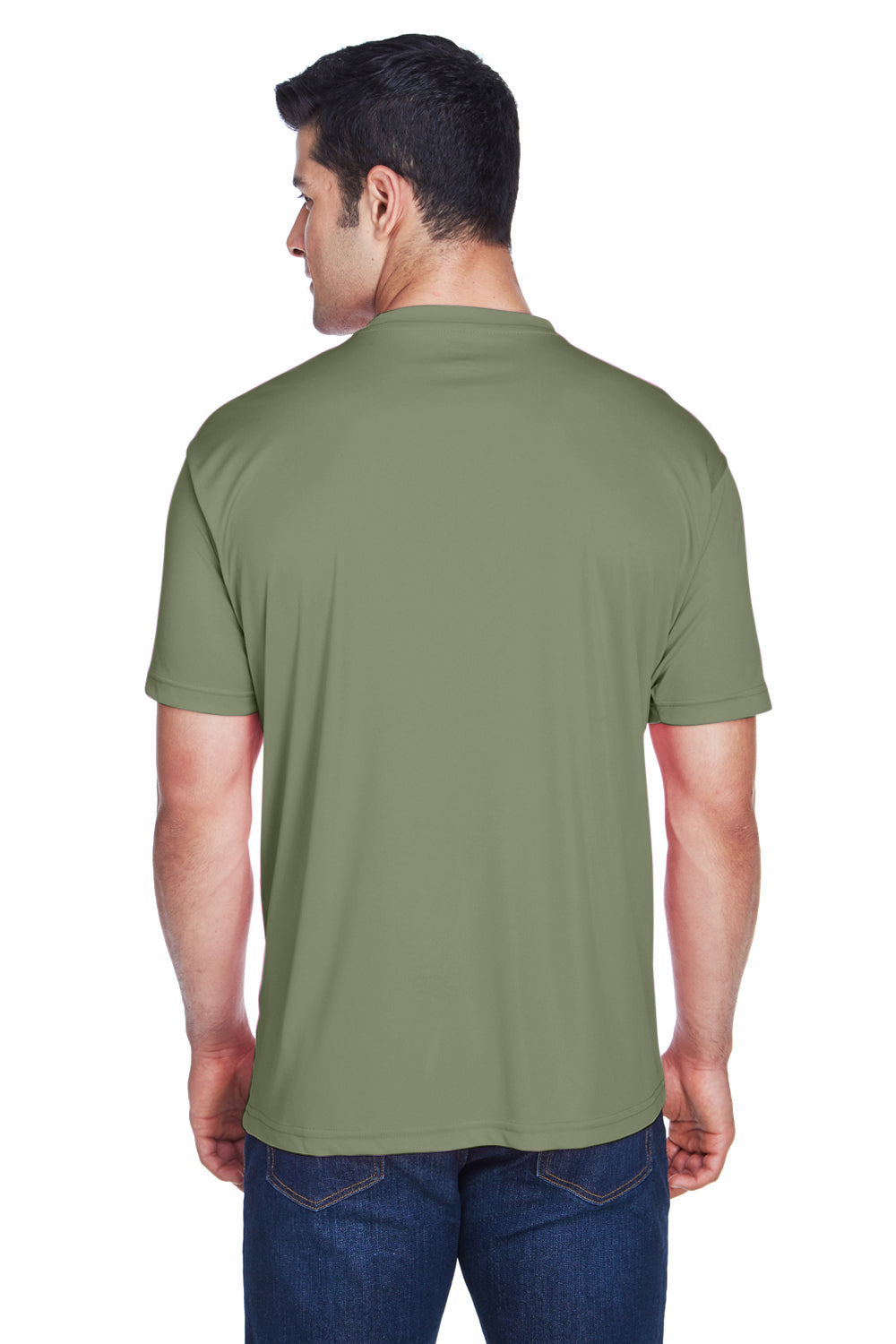 UltraClub 8420 Mens Cool & Dry Performance Moisture Wicking Short Sleeve Crewneck T-Shirt Military Green Back