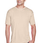 UltraClub Mens Cool & Dry Performance Moisture Wicking Short Sleeve Crewneck T-Shirt - Sand