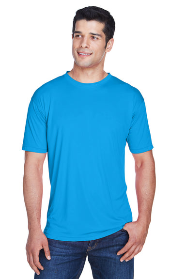 UltraClub 8420 Mens Cool & Dry Performance Moisture Wicking Short Sleeve Crewneck T-Shirt Sapphire Blue Front