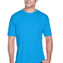 UltraClub Mens Cool & Dry Performance Moisture Wicking Short Sleeve Crewneck T-Shirt - Sapphire Blue