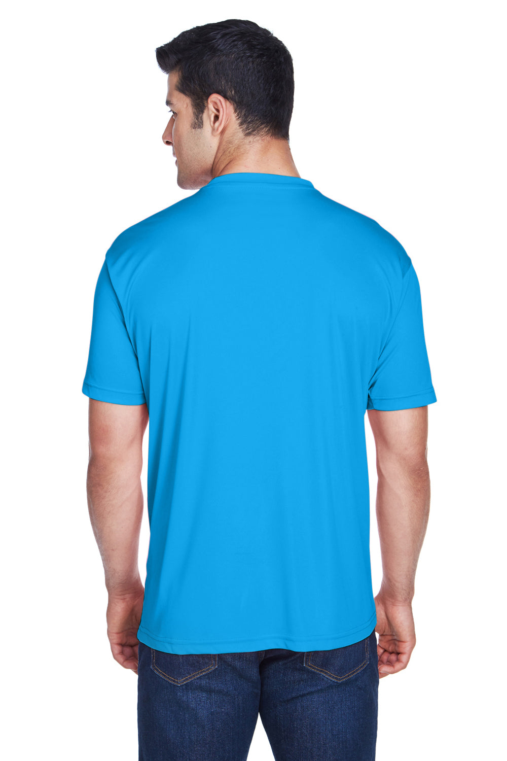 UltraClub 8420 Mens Cool & Dry Performance Moisture Wicking Short Sleeve Crewneck T-Shirt Sapphire Blue Back