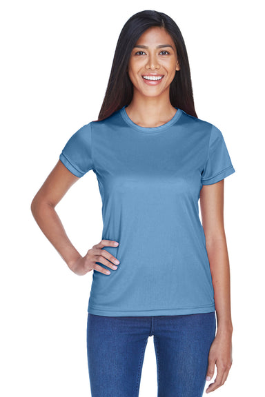 UltraClub 8420L Womens Cool & Dry Performance Moisture Wicking Short Sleeve Crewneck T-Shirt Indigo Blue Front