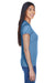 UltraClub 8420L Womens Cool & Dry Performance Moisture Wicking Short Sleeve Crewneck T-Shirt Indigo Blue Side
