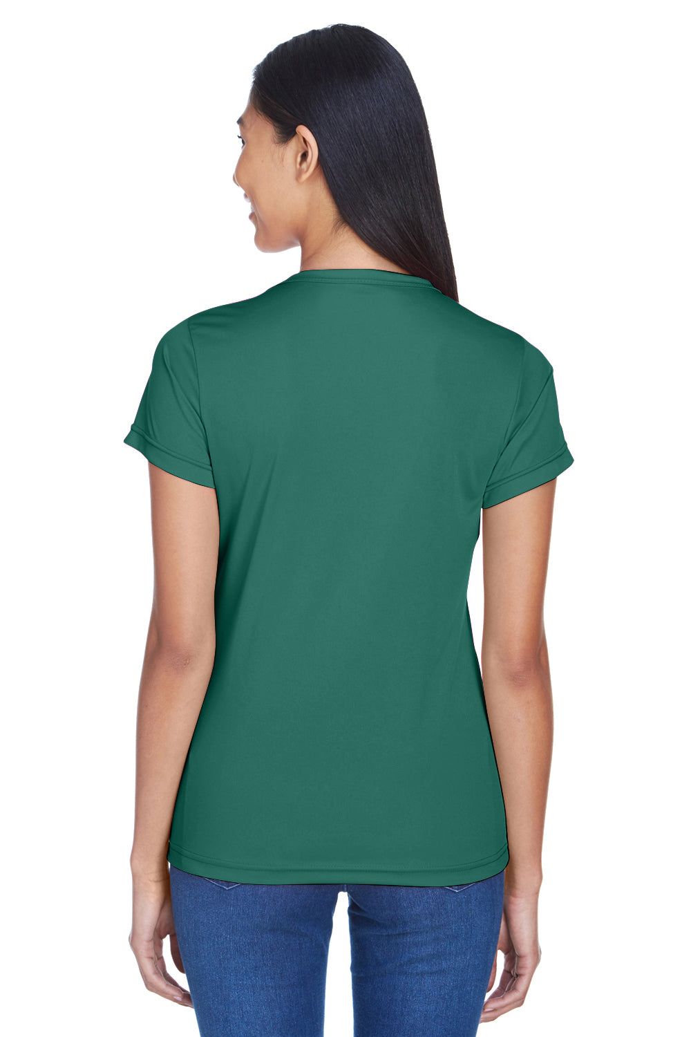 UltraClub 8420L Womens Cool & Dry Performance Moisture Wicking Short Sleeve Crewneck T-Shirt Forest Green Back