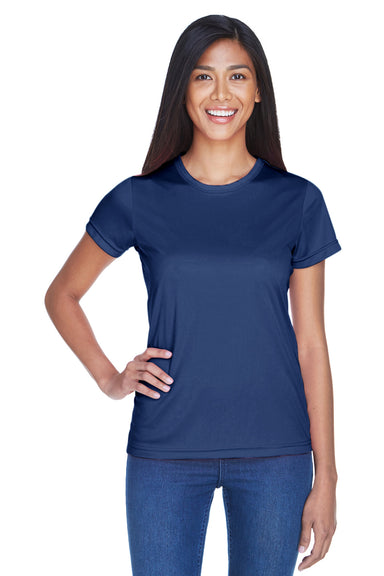 UltraClub 8420L Womens Cool & Dry Performance Moisture Wicking Short Sleeve Crewneck T-Shirt Navy Blue Front