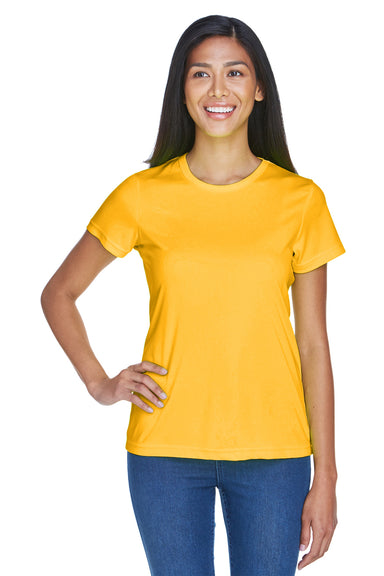UltraClub 8420L Womens Cool & Dry Performance Moisture Wicking Short Sleeve Crewneck T-Shirt Gold Front