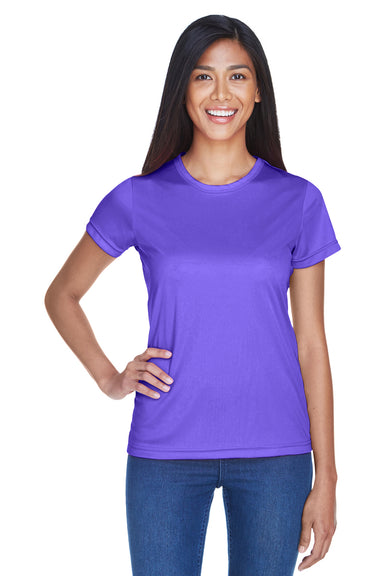 UltraClub 8420L Womens Cool & Dry Performance Moisture Wicking Short Sleeve Crewneck T-Shirt Purple Front