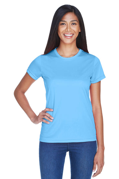 UltraClub 8420L Womens Cool & Dry Performance Moisture Wicking Short Sleeve Crewneck T-Shirt Columbia Blue Front