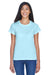 UltraClub 8420L Womens Cool & Dry Performance Moisture Wicking Short Sleeve Crewneck T-Shirt Ice Blue Front