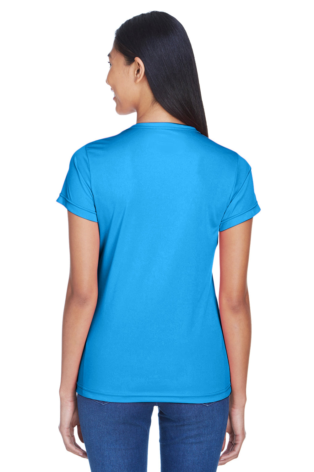 UltraClub 8420L Womens Cool & Dry Performance Moisture Wicking Short Sleeve Crewneck T-Shirt Sapphire Blue Back