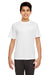 UltraClub 8420Y Youth Cool & Dry Performance Moisture Wicking Short Sleeve Crewneck T-Shirt White Front
