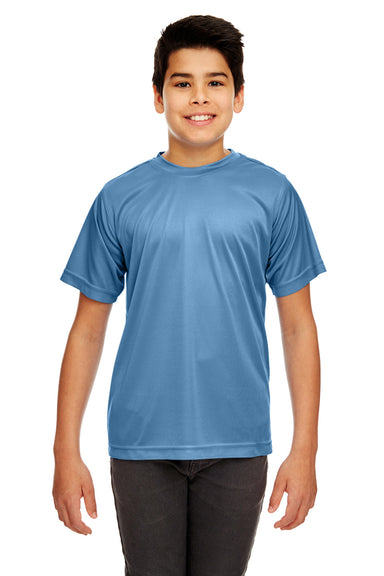 UltraClub 8420Y Youth Cool & Dry Performance Moisture Wicking Short Sleeve Crewneck T-Shirt Indigo Blue Front