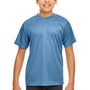 UltraClub Youth Cool & Dry Performance Moisture Wicking Short Sleeve Crewneck T-Shirt - Indigo Blue