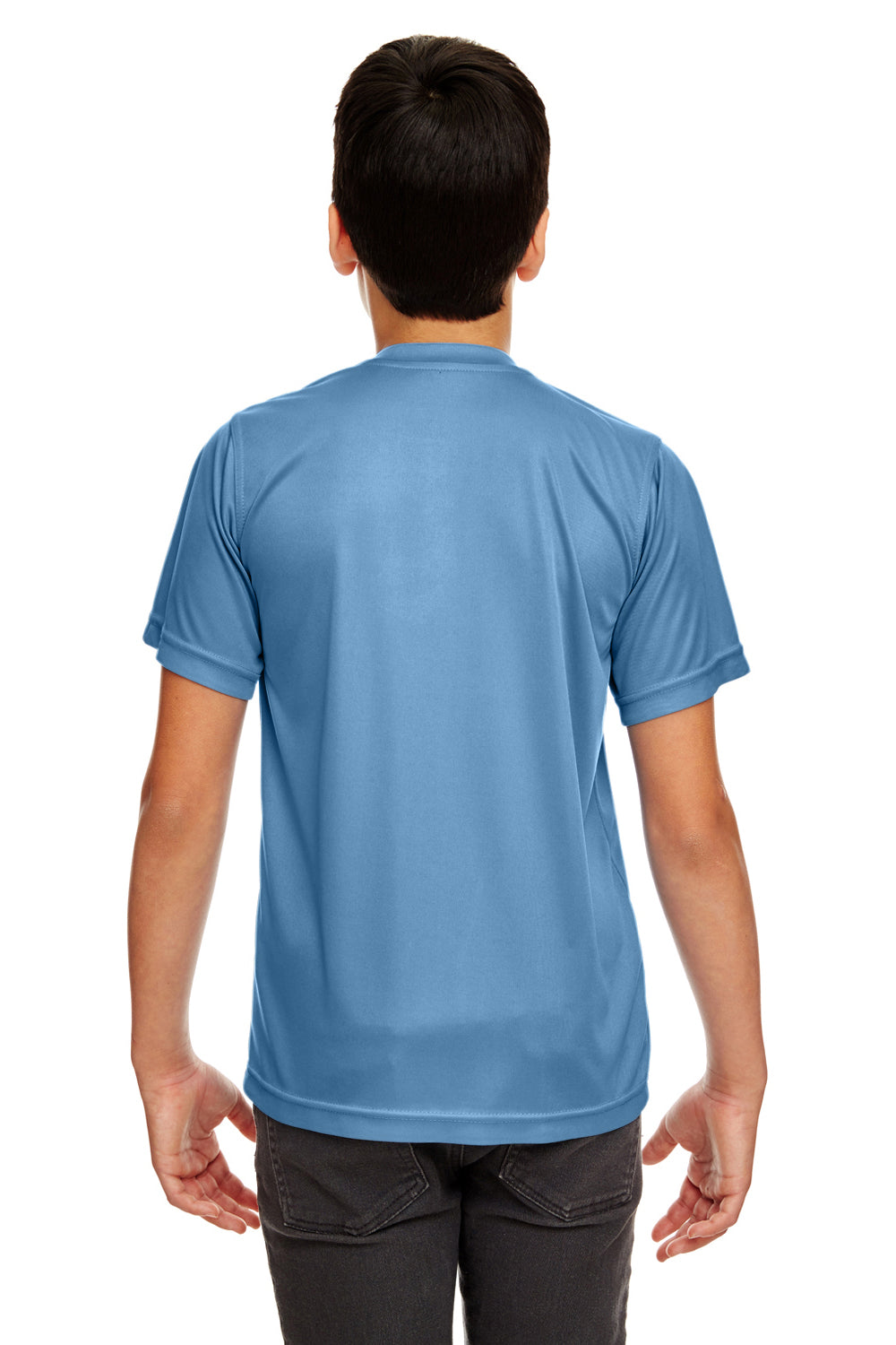 UltraClub 8420Y Youth Cool & Dry Performance Moisture Wicking Short Sleeve Crewneck T-Shirt Indigo Blue Back
