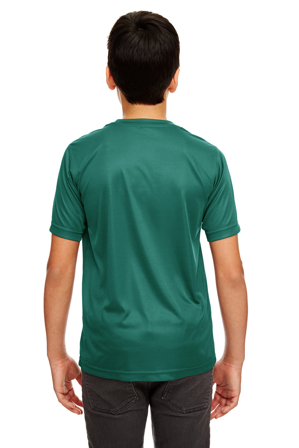 UltraClub 8420Y Youth Cool & Dry Performance Moisture Wicking Short Sleeve Crewneck T-Shirt Forest Green Back
