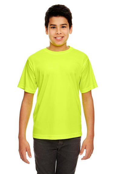 UltraClub 8420Y Youth Cool & Dry Performance Moisture Wicking Short Sleeve Crewneck T-Shirt Bright Yellow Front