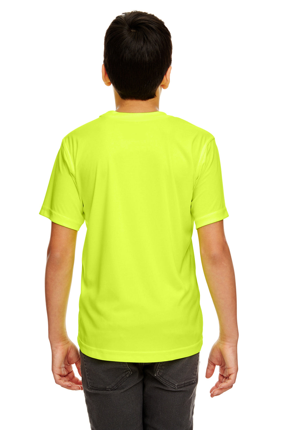 UltraClub 8420Y Youth Cool & Dry Performance Moisture Wicking Short Sleeve Crewneck T-Shirt Bright Yellow Back