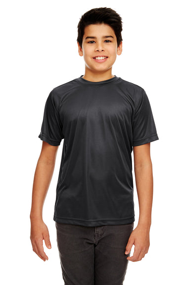 UltraClub 8420Y Youth Cool & Dry Performance Moisture Wicking Short Sleeve Crewneck T-Shirt Black Front