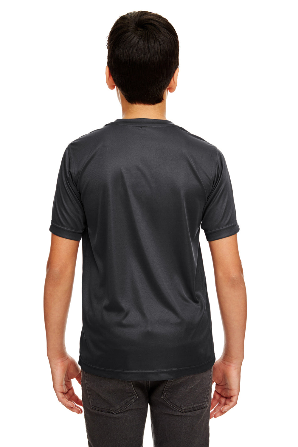 UltraClub 8420Y Youth Cool & Dry Performance Moisture Wicking Short Sleeve Crewneck T-Shirt Black Back