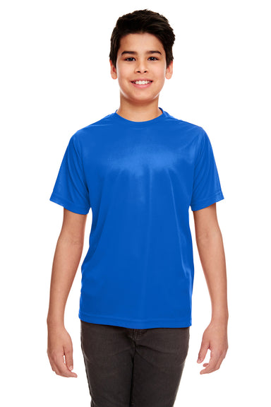 UltraClub 8420Y Youth Cool & Dry Performance Moisture Wicking Short Sleeve Crewneck T-Shirt Royal Blue Front