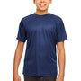 UltraClub Youth Cool & Dry Performance Moisture Wicking Short Sleeve Crewneck T-Shirt - Navy Blue