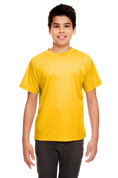 UltraClub 8420Y Youth Cool & Dry Performance Moisture Wicking Short Sleeve Crewneck T-Shirt Gold Front