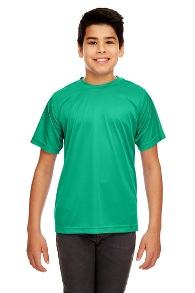 UltraClub 8420Y Youth Cool & Dry Performance Moisture Wicking Short Sleeve Crewneck T-Shirt Kelly Green Front