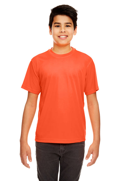 UltraClub 8420Y Youth Cool & Dry Performance Moisture Wicking Short Sleeve Crewneck T-Shirt Orange Front