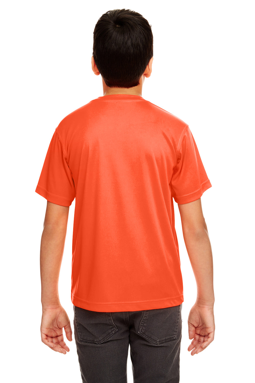 UltraClub 8420Y Youth Cool & Dry Performance Moisture Wicking Short Sleeve Crewneck T-Shirt Orange Back