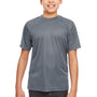 UltraClub Youth Cool & Dry Performance Moisture Wicking Short Sleeve Crewneck T-Shirt - Charcoal Grey