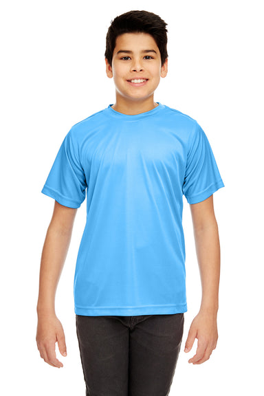 UltraClub 8420Y Youth Cool & Dry Performance Moisture Wicking Short Sleeve Crewneck T-Shirt Columbia Blue Front