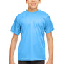 UltraClub Youth Cool & Dry Performance Moisture Wicking Short Sleeve Crewneck T-Shirt - Columbia Blue