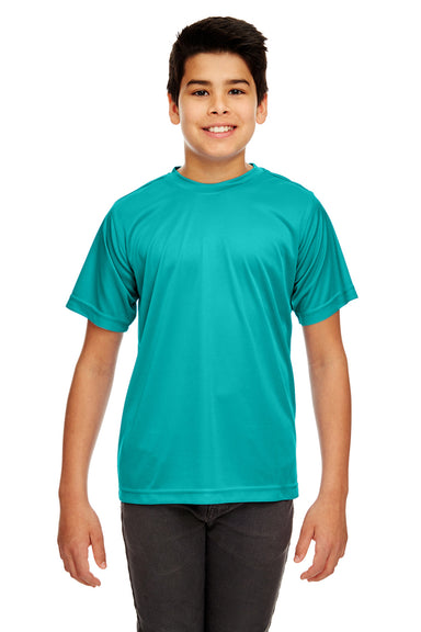 UltraClub 8420Y Youth Cool & Dry Performance Moisture Wicking Short Sleeve Crewneck T-Shirt Jade Green Front