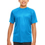 UltraClub Youth Cool & Dry Performance Moisture Wicking Short Sleeve Crewneck T-Shirt - Sapphire Blue