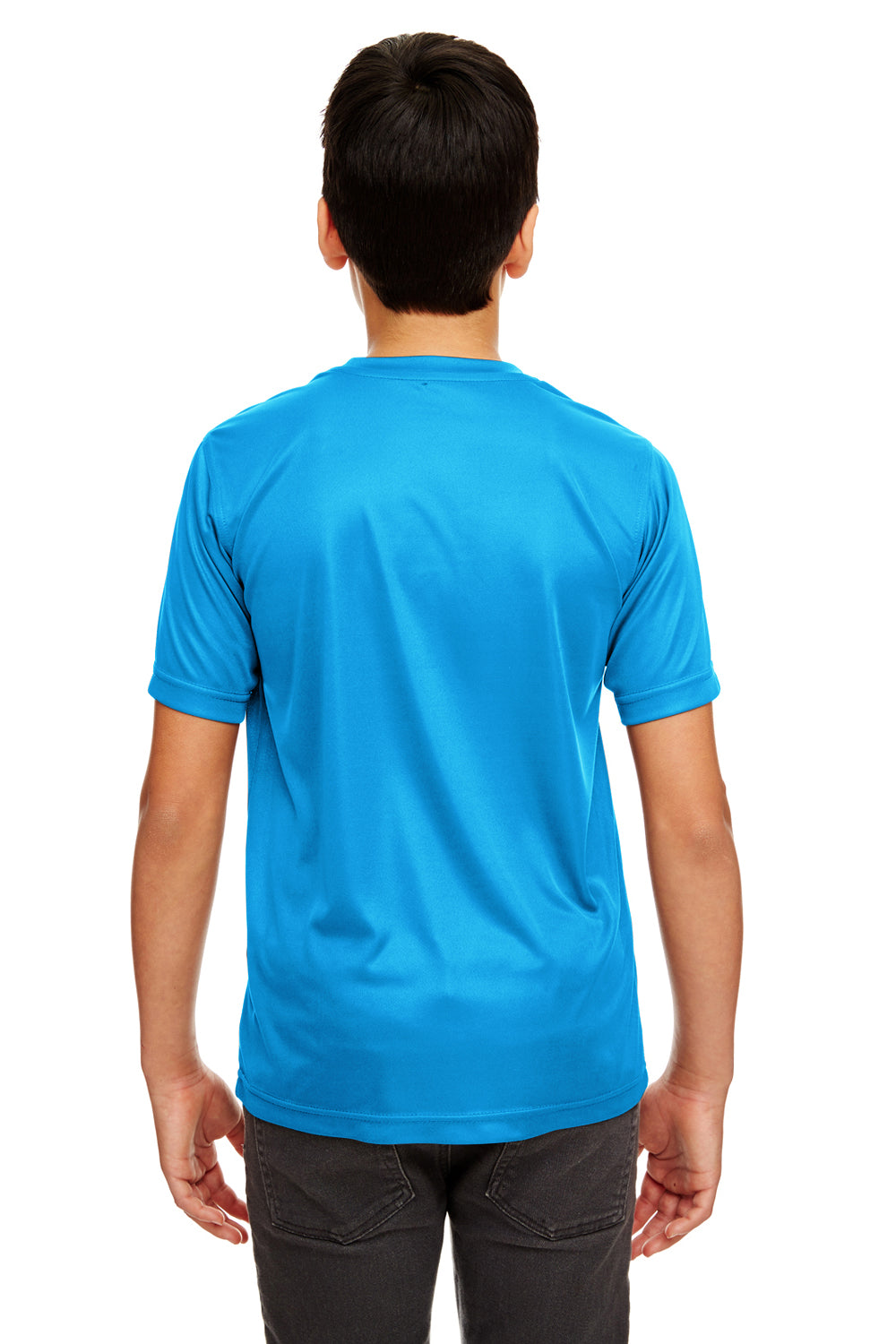 UltraClub 8420Y Youth Cool & Dry Performance Moisture Wicking Short Sleeve Crewneck T-Shirt Sapphire Blue Back