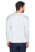 UltraClub 8422 Mens Cool & Dry Performance Moisture Wicking Long Sleeve Crewneck T-Shirt White Back