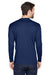 UltraClub 8422 Mens Cool & Dry Performance Moisture Wicking Long Sleeve Crewneck T-Shirt Navy Blue Back